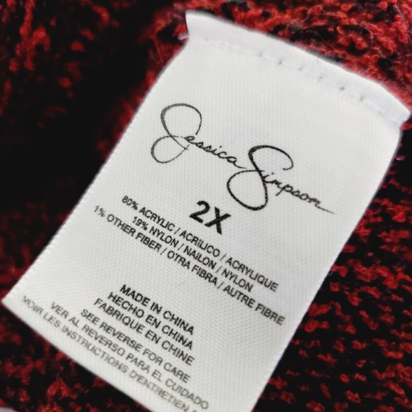 Jessica Simpson Red Off-the-Shoulder Sweater - Picture 11 of 14